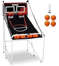 VEVOR Foldable Basketball Arcade Game, 2 Player Indoor Basketball Game, Home Dual Sport with 5 Balls, 8 Game Modes, Electronic Scoreboard, and Inflation Pump,Adults