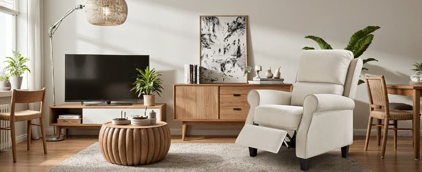 Oversized Recliner Chair for Living Room, Modern Reclining Sofa Home Theater Seating with Upholstered Push Back, Mid-Century Reclining Armchair with Lumbar Support, Bedroom, Reading Nook, Office