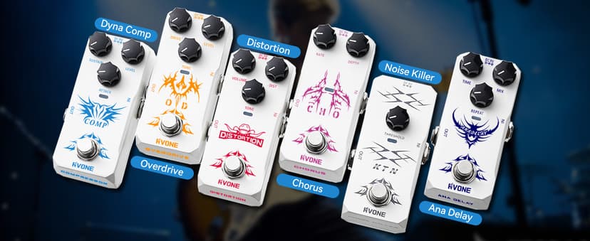 RVONE Analog Compressor Pedal Guitar/Bass, Studio-Grade Guitar Pedal Compressor, Guitar Effects Pedal for Electric Guitar Bass, True Bypass & Aluminum Case