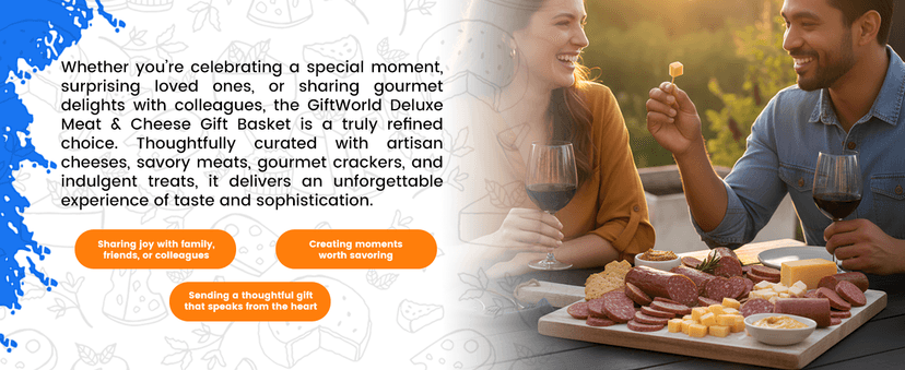 Deluxe Meat and Cheese Gift Basket – Gourmet Charcuterie Assortment Charcuterie Food Items, Meat Cheese Assortment, Food Gifts for Men, Tailgating, Business, Congratulations, Care Packages, Thanksgiving and Christmas Gifts - 11-item Bundle