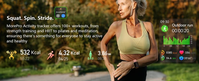 MorePro Health Fitness Tracker with 24/7 Heart Rate/Blood Pressure Monitor, Blood Oxy-gen/Sleep Tracking, 120+ Sports Activity Tracker, Smart Watch (Make/Answer Call) with Step Counter for Women Men