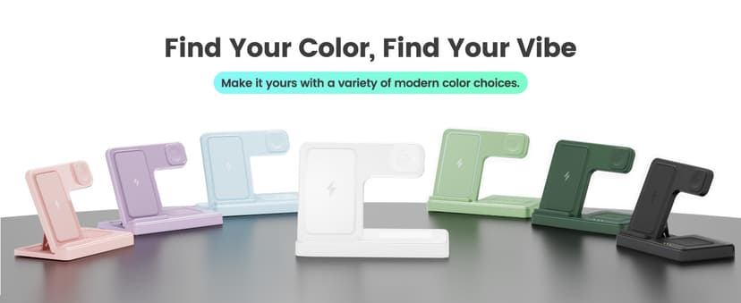 Wireless Charger Stand Charging Station: 3 in 1 Charger Stand Multiple Devices for Apple - iPhone 17 16e 16 15 14 Pro Max 13 12 - Watch 11 10 9 8 7 6 5 4 3 2 SE and Ultra Series-Airpods 4 3 Pro, White