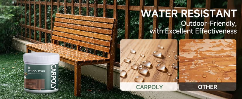 Wood Stain,16oz Teak Wood Stain & Sealer in One, Water Based|Fast Drying|Non-Toxic|Low Ddor|Waterproof, for Indoor and Outdoor Furniture, Multiple Finishes(with Tools)