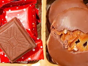 Bonnie and Pop's Holiday Tin- with Assorted Christmas Chocolate, Nuts, Bark, Truffles – Festive, Corporate, Family, Gift Basket Idea for Men and Women