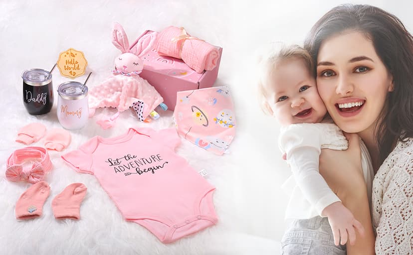 New Mom Gifts for Women, Pregnancy Gift for New Parents Gender Reveal Gifts with Mom and Dad Tumbler Set for First Time Moms