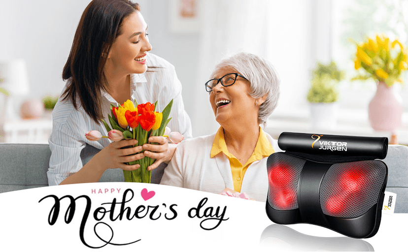 VIKTOR JURGEN Mothers Day Back Massager Gifts, Shiatsu Kneading Massager for Neck and Shoulder, Massage Pillow with Heat Relaxation Gifts for Women/Men/Dad/Mom/Fathers Day/Christmas