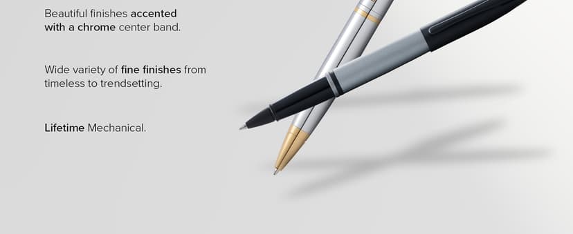 Cross Calais Refillable Ballpoint Pen Presented in a Luxury Gift Box - Medium Point, Black Ink, Polished Chrome