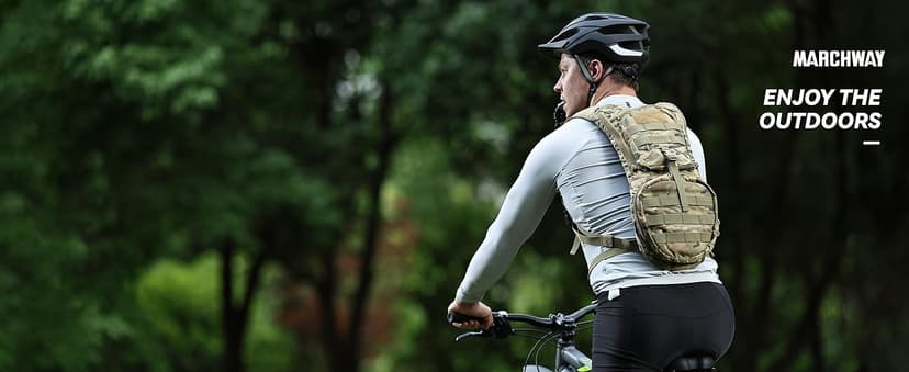 MARCHWAY Tactical Molle Hydration Pack Backpack with 3L TPU Water Bladder, Military Daypack for Cycling, Hiking, Running, Climbing, Hunting, Biking