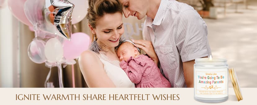 AceThrills Gender Reveal Gifts, New Parents Gift for Couples, Pregnancy Gifts for First Time New Mom Dad Gift - 7 Oz Lavender Scented Candle