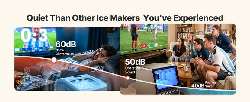 VEVOR Commercial Ice Maker Machine, 130Lbs/24H with 33Lbs Storage, 45 Cubes per Cycle, Stainless Steel Freestanding & Under Counter Ice Maker with LED Display & Self-Cleaning, for Home Bar Restaurant