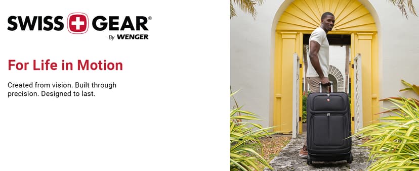 SwissGear Sion Softside Expandable Luggage – Large Checked Suitcase with 360 Degree Wheels & Retractable Handle – 29 Inch, Perfect for 7-9 Night Trips – Dark Gray