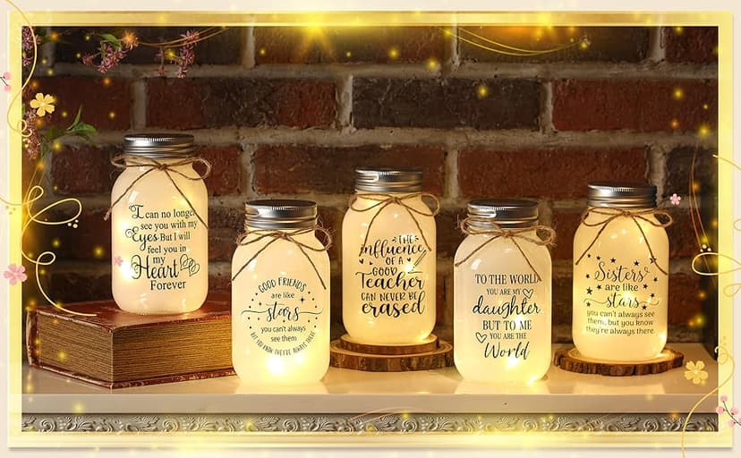Maracco Christmas Best Friends Gifts for Women, Mason Jar Night Lights for Friend, BFF, Coworker, Friendship Gifts Friends Birthday Gifts for Women