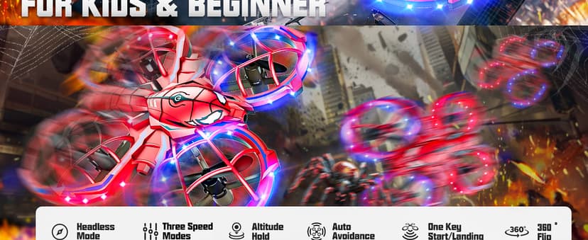 BEZGAR Mini Drone Easy to fly Beginner, LED Remote Control Drones, RC Quadcopter with Auto Hovering, 3 Speed Mode, 360° Flips Stunt, Headless Mode, Obstacle Avoidance, Birthday Gifts for Kids 8-12