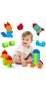 Sensory & Montessori Toys for Boys & Girls 1 2 3 Years Old, Toddler Travel Toys, Magnet Toys for Kids Birthday Gifts (12 PCS) Magnetic Building Blocks Large, 1.65 inch Stacking Cubes for Toddlers B0CHJTD1FS