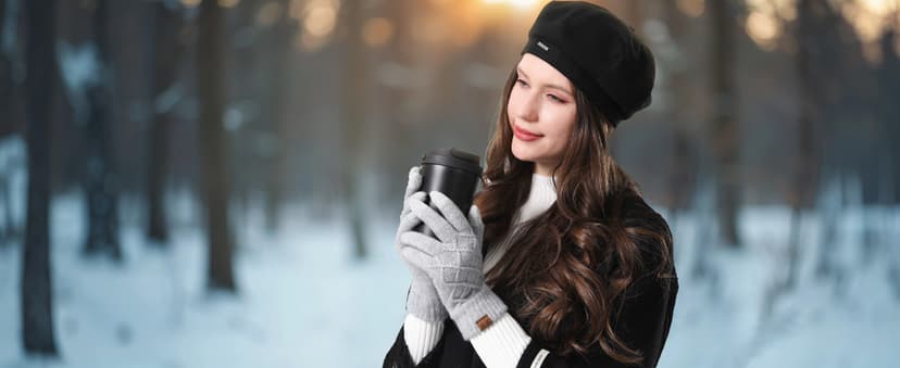 REACH STAR 2 Pairs Winter gloves for women Touch screen Elastic Thermal knit Lining Warm Gloves for Cold weather