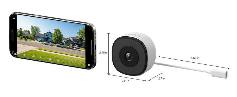 INFIYA 2K No Drill Window Camera-2 Pack 2.4Ghz & 5Ghz WiFi Dome Cameras for Home Security for Indoor & Outdoor Monitoring, Color Night Vision, Human Detection, 24/7 Recording, Ideal for Apartment, K1