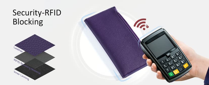 Tipmile Slim Wallet for Women, RFID Blocking Credit Card Holder, Ladies Bifold Wallet with Zipper, Black