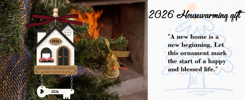Housewarming Gifts for New Home - Housewarming Gift Presents for Women, Couple - New House New Beginning - Wooden Ornament House Warming Gifts New Home Ornament 2026 - New Home Owners Gift Ideas B0DNW6THX1