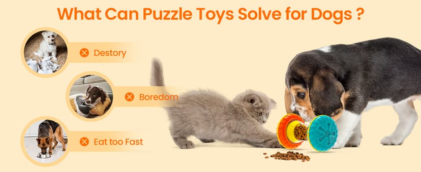 BoYoYo Interactive Dog Toys, Dog Puzzle Toys for Smart, Dog Enrichment Toy to Keep Them Busy, Treat Dispensing Toy Slow Puzzles Feeder, Yellow B0D4V9V39Y