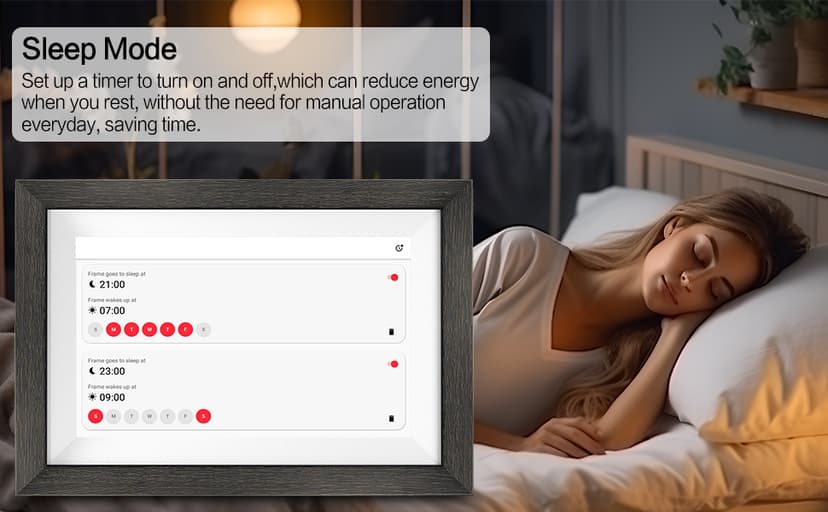 Frameo 10.1 inch Digital Picture Frame WiFi Smart Digital Photo Frame Wood IPS HD 1280 * 800 1080P Touch Screen Auto-Rotate Easy Setup to use Free Share Photos and Videos Gift for mon Father Women