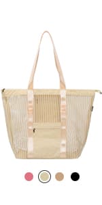Tainehs Beach Bag - Mesh Tote Bag Beach Vacation Clothes for Women Pool Bag for Travel Pool Family Cruise Essentials 2026