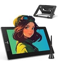 VEIKK VK2200PRO 21.5 Inch Drawing Tablet with Screen,99% sRGB Graphics Tablet,16384 Levels Pen Pressure Drawing Pad for PC,Adjustable Stand,2 Battery-Free Stylus,Compatible with Windows Mac Linux