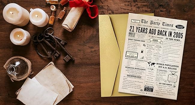Retro 21 Year Old Gifts Idea for Son Daughter Boys Girls Women Men,Big 10.6 x 7.9 Inch,Thick Card Stock with Premium Envelope Ziwenhu Funny 21st Birthday Card Gift Decorations for Her Him B0CL9MKFV1