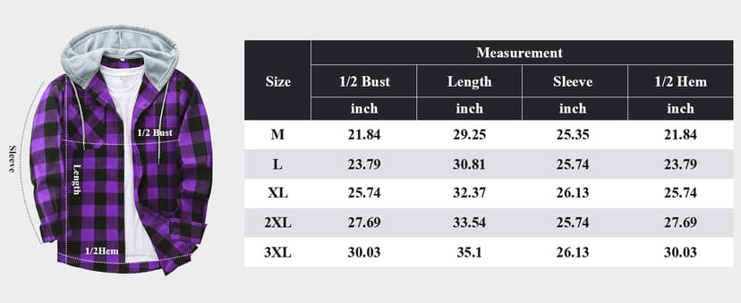 Big Tall, with Pocket, Adjustable Cuffs, Machine Wash, Business,Work, Office, Vacation, Graduation, Wedding, Party, Daily ZITY Men's Flannel Hoodie Shirts Casual Button Down Long Sleeve Plaid Shirt B0BB2JC2QX