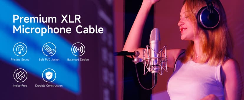 Cable Matters 2-Pack Premium XLR to XLR Cables - 6ft, Male to Female Microphone Cable, Oxygen-Free Copper (OFC) Mic Cord, Black