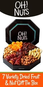 Oh! Nuts Dried Fruit and Nuts Gift Basket XL 18 Variety Basket - Gourmet Holiday Kosher Gift Box - Food Snack Box for Birthday, Anniversary, Corporate Gift for Men, Women, Mom, Dad