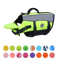 VIVAGLORY Sports Style Dog Life Vest, Dog Life Jacket for Swimming & Boating, Ripstop & Buoyancy for Puppy Doggy, Lifejacket with Handle, M, Blue