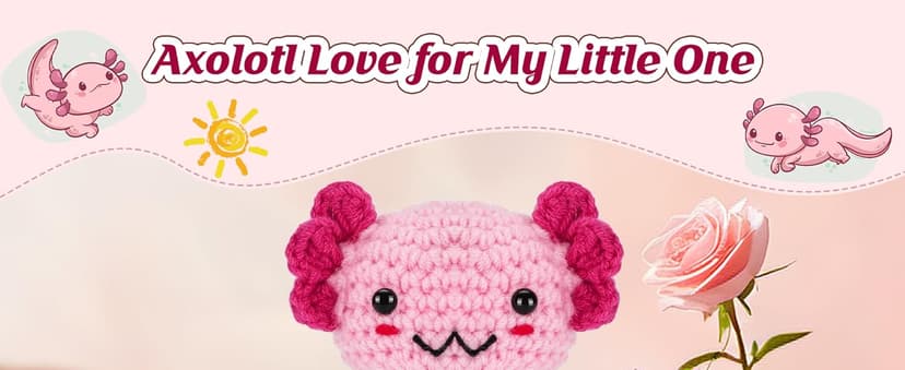 Gifts for New Relationship, Crushes, Valentines, Anniversaries for Him or Her - Mini Crochet Axolotl - Turns Out I Like You More Than Planned, Will You Be My Girlfriend Boyfriend Gf Bf