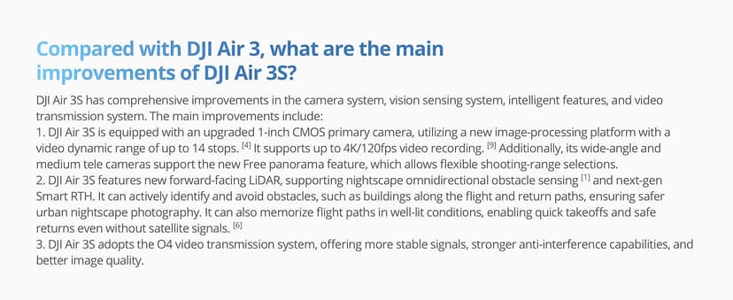 DJI Air 3S Fly More Combo (RC 2 Screen Remote Controller), Drone with 1" CMOS Wide-Angle & Medium Tele Camera for Adults, 4K/60fps, Omnidirectional Sensing & 3 Batteries for Extended Flight Time