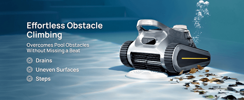 Cordless Robotic Pool Cleaner - Automatic Pool Vacuum Robot for Inground&Above Ground Pools, Wall&Waterline Climbing, Smart Navigation, 180mins Runtime, APP Control, Dual Filtration, Powerful Suction
