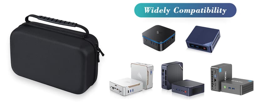 Mini PC Computer Protective Case for KAMRUI GK3Plus/AK1 PLUS/Essenx E1 & GMKtec G5/G9/M5 Plus, ACEMAGIC Vista V1 N97 & Beelink Mini S12 S13 Pro/SER5/SER7 & BOSGAME B95 PC Hard Travel Bag