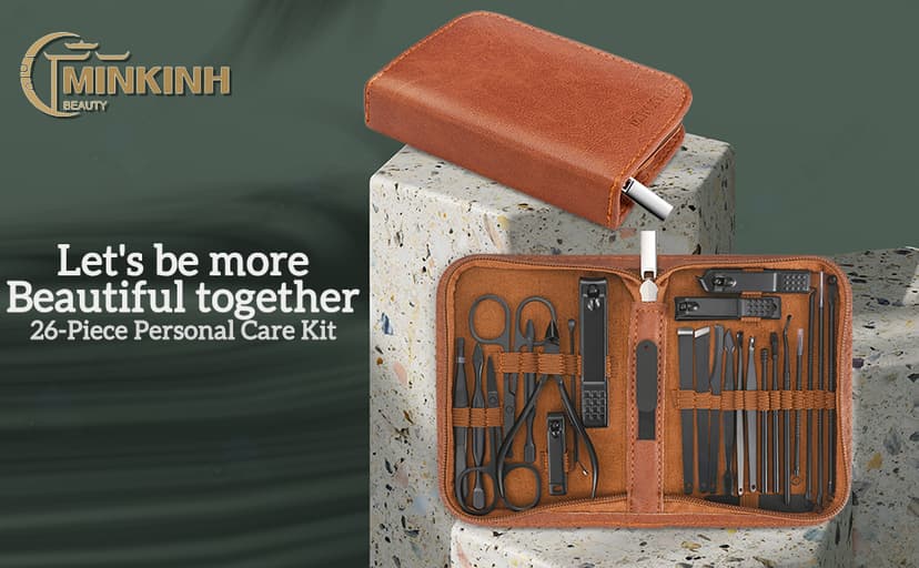 Manicure Set Professional Nail Clipper Kit-26 Pieces Stainless Steel Manicure Kit,nail Care Tools with Luxurious Travel Case