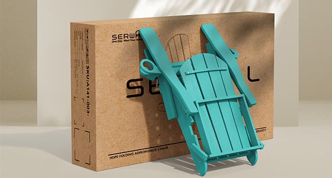 SERWALL Adirondack Chair with Cup Holders - Composite Adirondack Chairs Set of 2 HDPE Outdoor Chairs All Weather Use- Aruba
