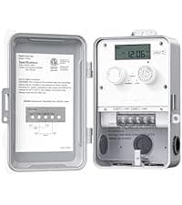 DEWENWILS 24-Hour Mechanical Timer Switch - 120VAC SPST, 2HP 40A, Metal Enclosure, Heavy Duty, Manual Override, Ideal for Pool Pump, Water Heater, Lights and Fans, Weatherproof, ETL Listed, Gray