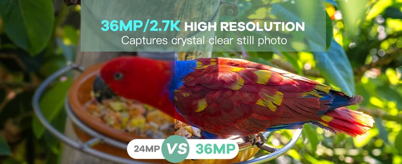 KJK Trail Camera 36MP 2.7K, Mini Game Camera with Night Vision 0.1s Trigger Time Motion Activated 130°Wide-Angle, Waterproof Trail Cam with 2.0” HD TFT Screen, Hunting Camera for Wildlife Monitoring