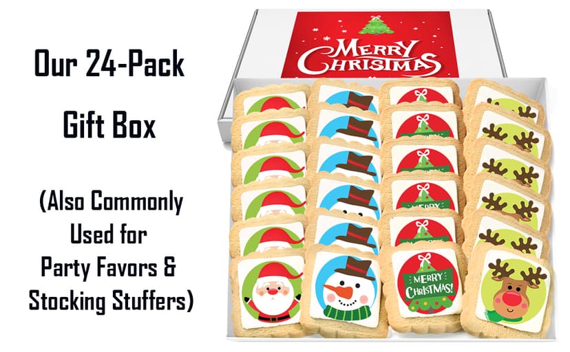 Christmas Cookies Gift Baskets Box for Men Women Kids | Holiday Cookie Treats decorated | Individually Wrapped Sugar | Nut Free | 4 Pack