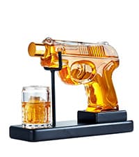 Kollea Birthday Gifts for Men Dad, Whiskey Decanter Sets - Gun Decanter, Detachable Magazine & 2 Bullet Shot Glasses, Liquor Dispenser for Bar, Anniversary Military Present for Brother, Christmas