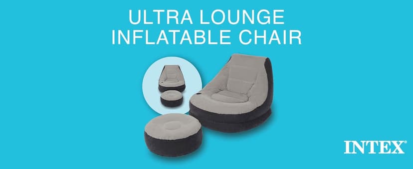 Intex Inflatable Ultra Lounge Chair With Cup Holder And Ottoman Set (4 Pack)