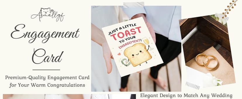 Funny Proposal Congratulations Decoration Gifts for Bride Groom Friend, Cute Toast Pun Design for Engagement Party, 5×7 Inch Asmallgf Happy Engagement Card Gifts for Couple Newlyweds B0H9LKYDPD