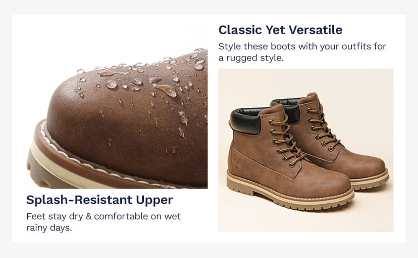 Bruno Marc Men's Classic Winter Fall Casual Boots Warm Cold-Weather Work Boots 3.0