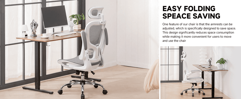 GTPLAYER Office Chair, Home Ergonomic Desk Chair with High Back Mesh, Mesh Office Computer Desk Chairs with Adjustable Lumbar Support, Rolling Work Swivel Task Chairs with 3D Armrests and Headrest