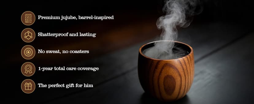 Charred Wooden Whiskey Glasses, Gifts for Men Old Fashion Bourbon Drinking Collins Cup, Gift for Dad, Husband, Brother, Boy Friend or Whiskey Lovers B0GK5XLW6B