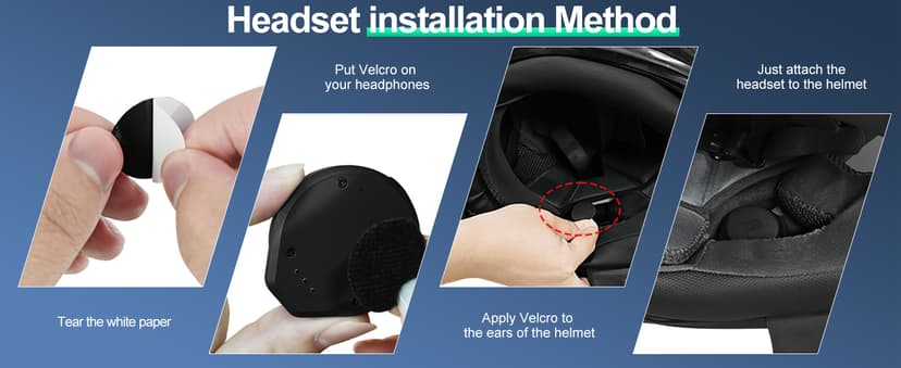 Motorcycle Bluetooth Headset with Charging Case, Helmet Bluetooth Speaker with Microphones & Remote Control, 1900mAh Battery, 50Hours Work Time, True Wireless Headsets for Riding and Skiing