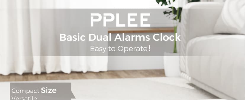 PPLEE Alarm Clock for Bedroom, 2 Alarms Loud LED Big Display Plug in Simple Basic Digital Clock with USB Charging Port, Adjustable Volume, Dimmable, Snooze for Deep Sleepers Kids Elderly Home Office