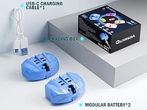 Remote Control Car, RC Cars Toys for Kids Ages 6-12, 4WD Stunt Car with LED Lights & 360° Flips, 2.4GHz, Upgraded USB-C Modular Batteries, 8-10 Year Old Boys Birthday Gift 1-Blue