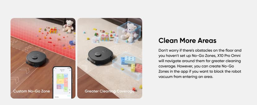 eufy X10 Pro Omni Robot Vacuum and Mop Combo, Incredible Suction, Dual Mops with 12 mm Auto-Lift and Carpet Detection, AI Obstacle Avoidance, Auto Mop Washing&Drying, Self-Emptying, Self-Refilling